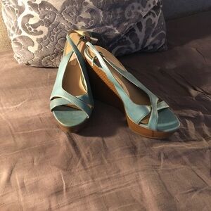 Women's teal Blue Wedge Sandals